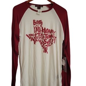 Nwt xl baseball long sleeve rock n roll cowgirl shirt